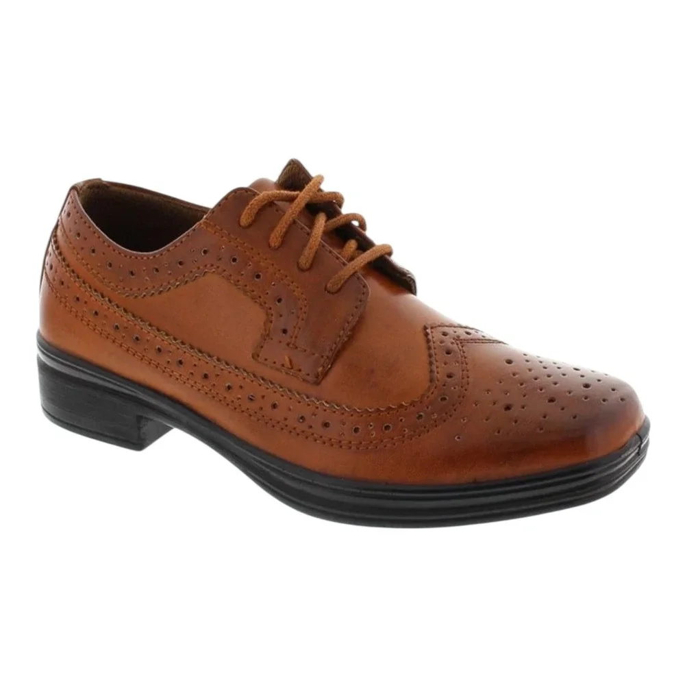 Deer Stags Ace Kids Cognac Brown Wingtip Oxford Dress Shoes Size 1W NEW‎